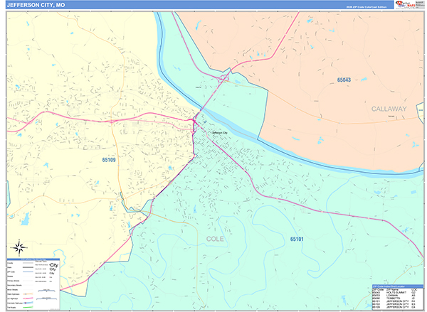Jefferson City, MO Zip Code Map